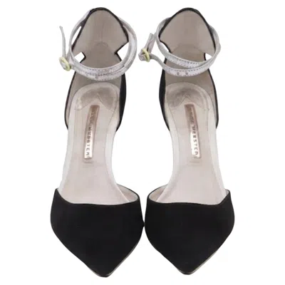 Pre-owned Sophia Webster Lexi Beaded Wedge Pumps In Black Suede