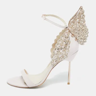 Pre-owned Sophia Webster Light/gold Pink Glitter And Leather Heavenly Ankle Strap Sandals Size 40