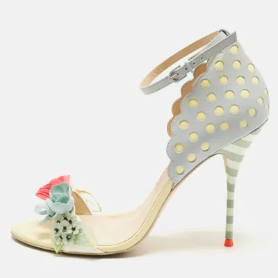 Pre-owned Sophia Webster Lilico Floral Embellished Size 41 Multicolor Leather Ankle Strap Sandals