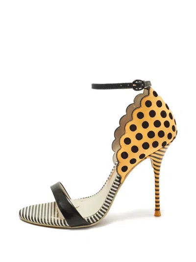 Pre-owned Sophia Webster Lilico Polka-dot Striped Sandals In Orange