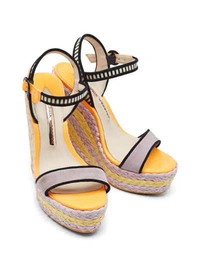 Pre-owned Sophia Webster Lucita Espadrille Wedge Sandals In Orange