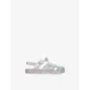 Sophia Webster Lver Kids' Butterfly-embroidered Pvc Caged Sandals Eur 21 /5 Uk In Silver
