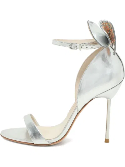 Pre-owned Sophia Webster Maya Bow-detail Leather Sandals In Gray