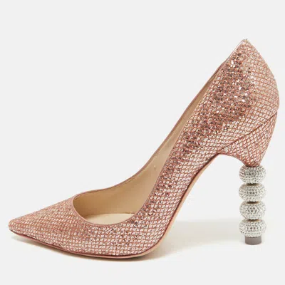 Pre-owned Sophia Webster Metallic Glitter Coco Crystal Pumps Size 41