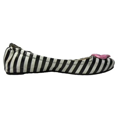 Sophia Webster Miami Striped Ballet Flats In Multicolor Leather In Black