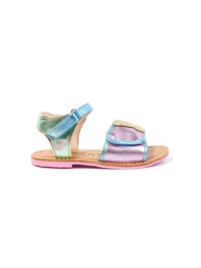Sophia Webster Mini Kids' Butterfly Metallic Sandals In Pink