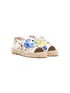 Sophia Webster Mini Butterfly-print Open-toe Sandals In White