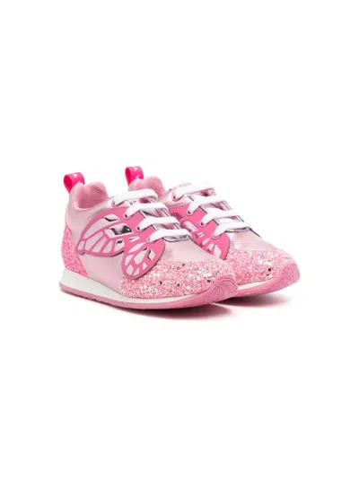 Sophia Webster Mini Kids' Chiara Glitter Lace-up Sneakers In Pink