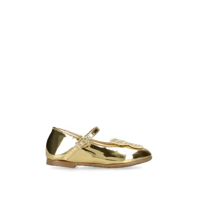 Sophia Webster Mini Kids' Embroidered Butterfly Ballet Flats In Gold