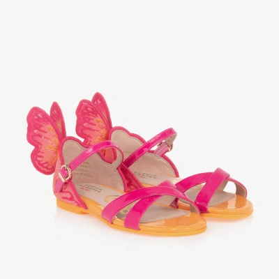 Sophia Webster Mini Kids' Leather Embroidered Chiara Sandals In Pink