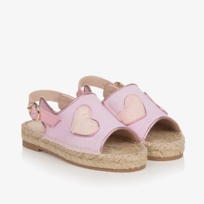 Sophia Webster Mini Kids' Girls Pink Heart Amora Espadrille Sandals