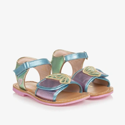 Sophia Webster Mini Kids' Girls Pink Leather Butterfly Sandals