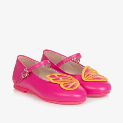 Sophia Webster Mini Kids' Girls Pink Leather Butterfly Shoes