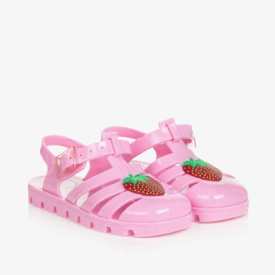 Sophia Webster Mini Kids' Girls Pink Strawberry Jelly Sandals