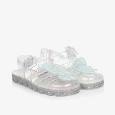 Sophia Webster Mini Kids' Girls Silver Butterfly Jelly Sandals In Neutrals