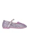 Sophia Webster Mini Glittered Butterfly Embroidered Ballet Flats In Gray