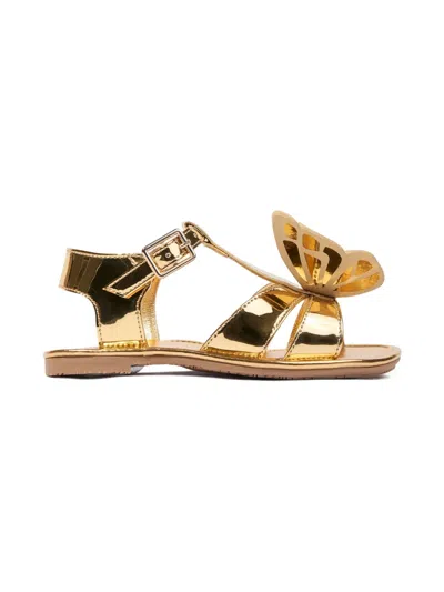 Sophia Webster Mini Kids' Heavenly Wing-appliqué Leather Sandals In Gold