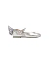 Sophia Webster Mini Heavenly Wing-appliqué Leather Sandals In Silver