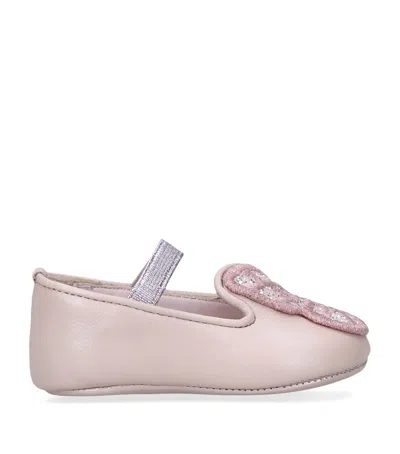 Sophia Webster Mini Kids'  Leather Butterfly Ballet Flats In Pink