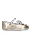 Sophia Webster Mini Leather Butterfly Embroidered Ballet Flats In Gold