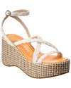 Sophia Webster Miranda Raffia Platform Sandal In White