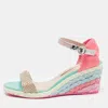 Sophia Webster Multicolor Fabric And Leather Lucita Wedge Sandals In Multi