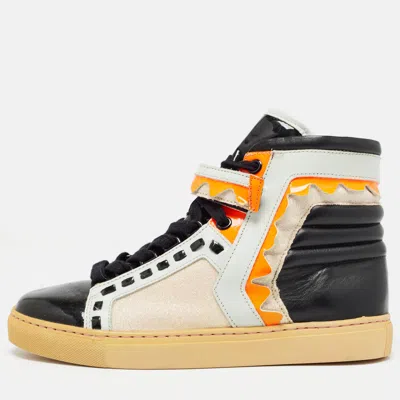 Pre-owned Sophia Webster Multicolor Leather And Glitter Riko High Top Sneakers Size 36