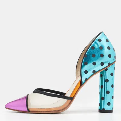Pre-owned Sophia Webster Multicolor Leather And Mesh Jessica D'orsay Pumps Size 37