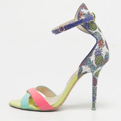Sophia Webster Multicolor Leather And Printed Fabric Nicole Ankle Strap Sandals