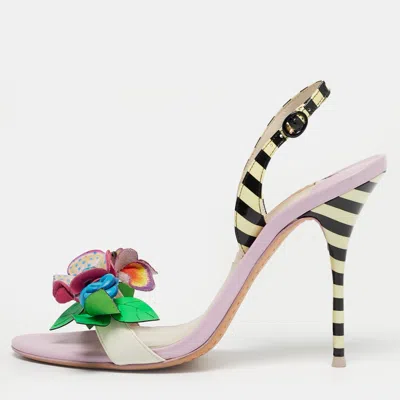 Sophia Webster Multicolor Leather Lilico Underwater Floral Embellished Slingback Sandals
