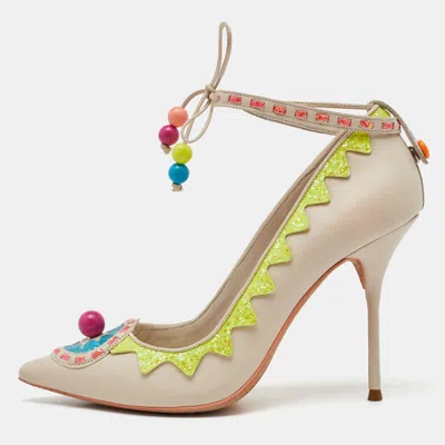 Pre-owned Sophia Webster Multicolor Leather Remmie Ankle Tie Pumps Size 38