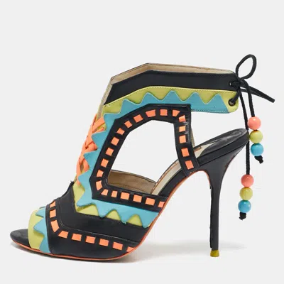 Pre-owned Sophia Webster Multicolor Leather Riko Cut Out Sandals Size 38