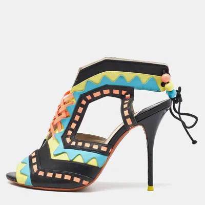 Pre-owned Sophia Webster Multicolor Leather Riko Cut Out Sandals Size 40