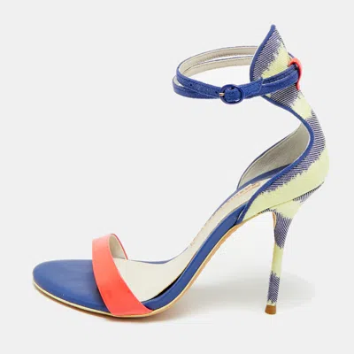 Pre-owned Sophia Webster Nicole Size 36 Multicolor Canvas And Leather Ankle Strap Sandals