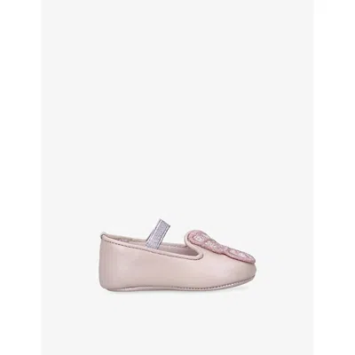 Sophia Webster Kids' Pale Pink Babies' Butterfly Leather Mary Jane Fla