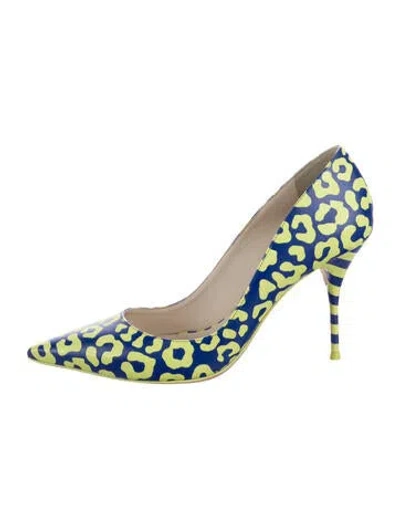 Pre-owned Sophia Webster Patent Leather Animal Print Pumps In Green
