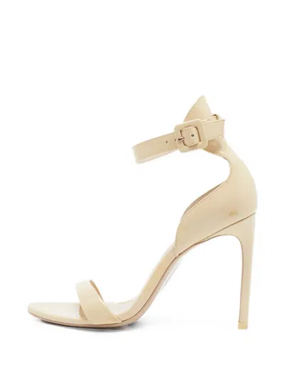 Pre-owned Sophia Webster Patent Leather Ankle-strap Heeled Sandals In Neutral
