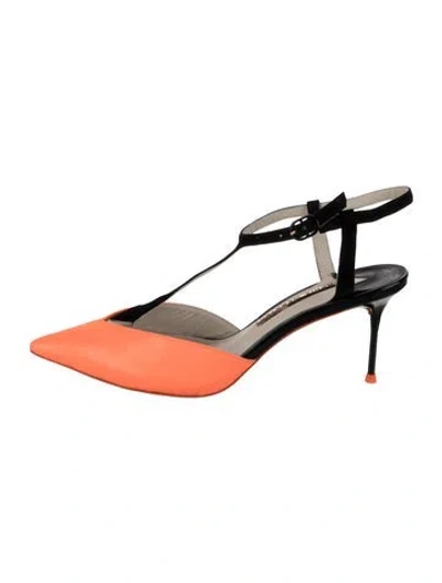 Pre-owned Sophia Webster Patent Leather Colorblock Pattern T-strap Pumps In Multi