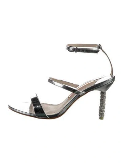 Pre-owned Sophia Webster Patent Leather Crystal Embellishments Sandals