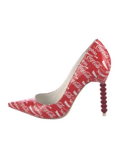 Pre-owned Sophia Webster Patent Leather Graphic Print Pumps In Red