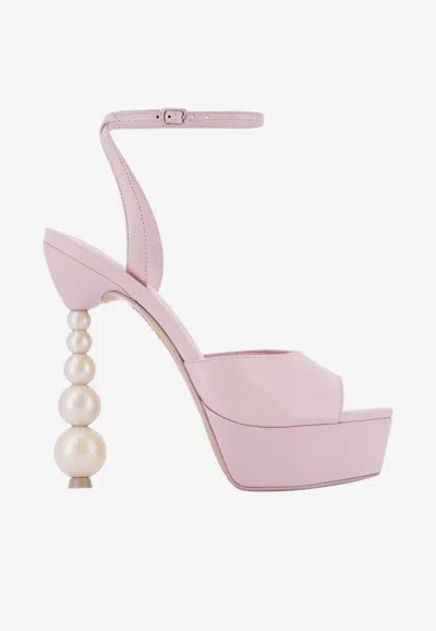 Sophia Webster Perla 125 Leather Platform Sandals In Pink