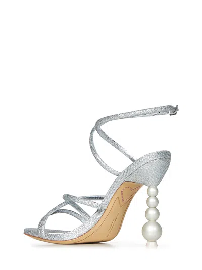Sophia Webster Cross-strap Silver Pearl Sandals