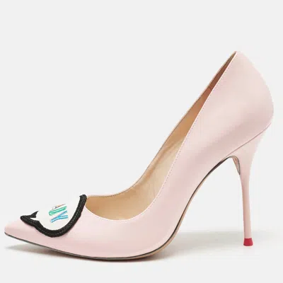 Sophia Webster Pink Patent Leather Lady Boss Pointed Toe Pumps In Multi