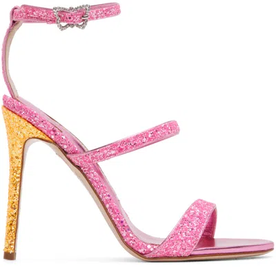Sophia Webster Women's Rosalind Glittered Leather Sandals In Pink Punch