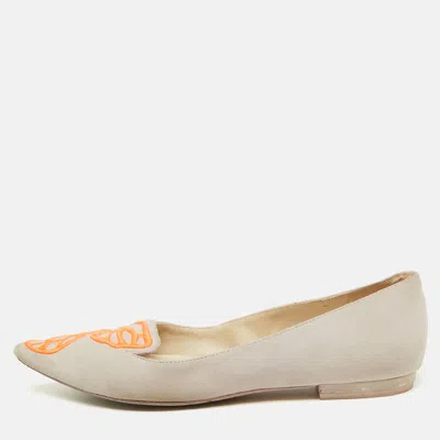 Sophia Webster Pink/orange Suede Bibi Butterfly Pointed Toe Ballet Flats Size 37
