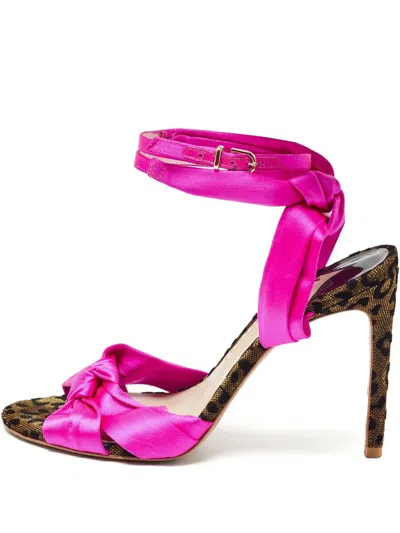 Pre-owned Sophia Webster  105mm Satin Bow-embellished Sandals