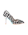 Sophia Webster Printed Pumps In White Leather In White
