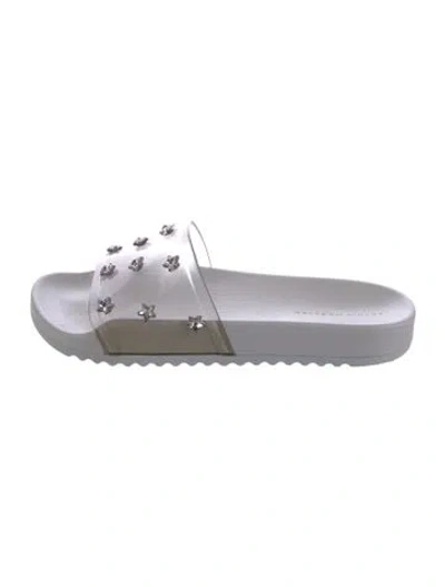 Pre-owned Sophia Webster Pvc Crystal Embellishments Slides In Transparent