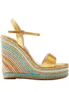 Sophia Webster Raffia Wedge Sandals In Multi