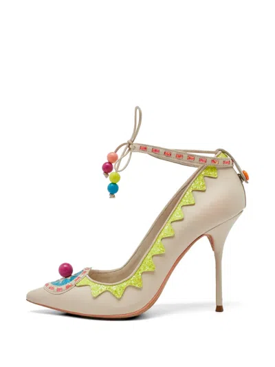 Pre-owned Sophia Webster Remmie Ankle Tie Pumps In Neutral